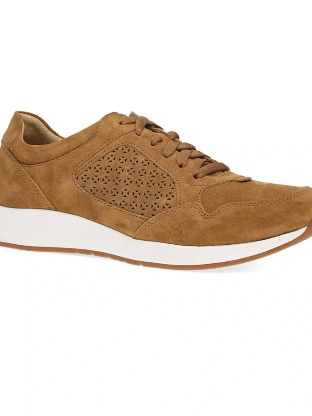 Dansko Women's Suede Lace-Up Sneaker in Tan